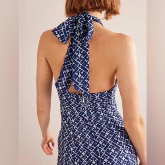 Boden halter dress, navy and white, size 10 - Picture 16 of 16